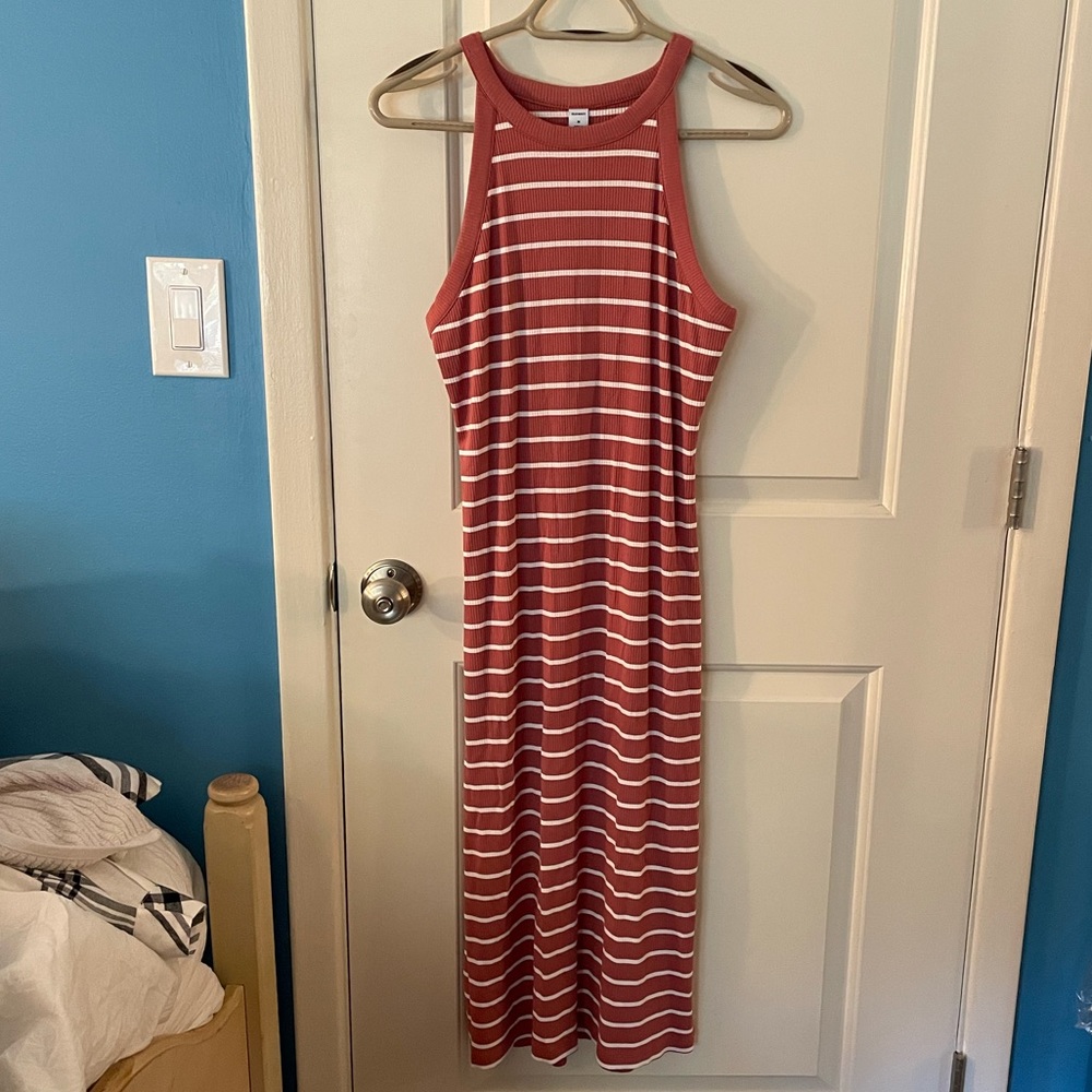 Pink stripped maxi dress